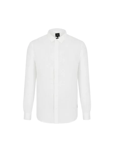Lniana koszula Emporio Armani biała