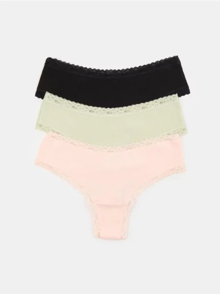 Трусики-танга 3 пари різнобарвний