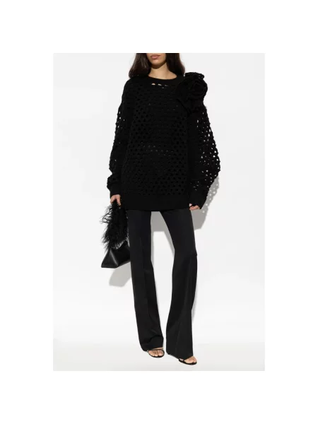 Sweter Blumarine wełniany ażurowy czarny