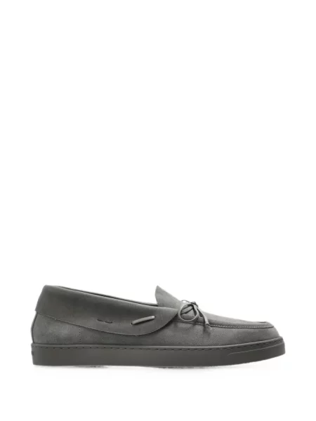 Sneakerși Giorgio Armani cu funde din piele de căprioară gri