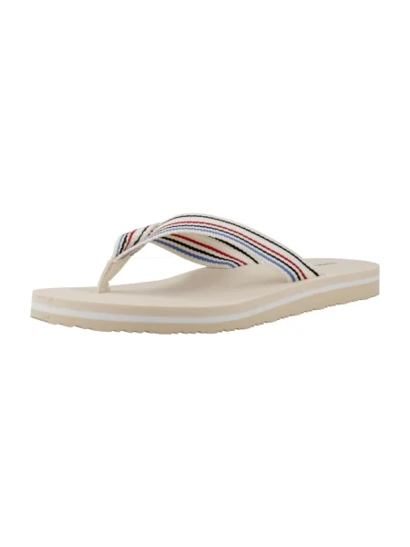 Dámske žabky Tommy Hilfiger Stripes Beach Sandal calico béžová