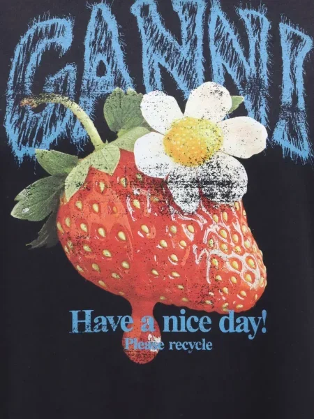 Tricou Ganni cu imagine negru