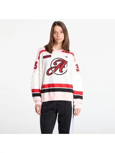 Суитшърт adidas Os Jersey White/ Sanpin/ Better Scarlet XS бяло