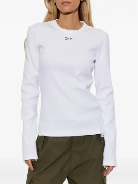 Top Off-white cu autograf alb