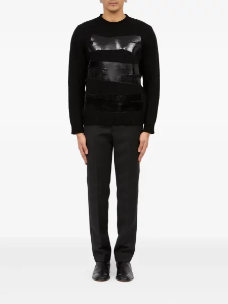 Pulover Mm6 Maison Margiela cu dungi tricotate negru