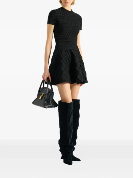 Rochie Balmain tricotate evazată negru