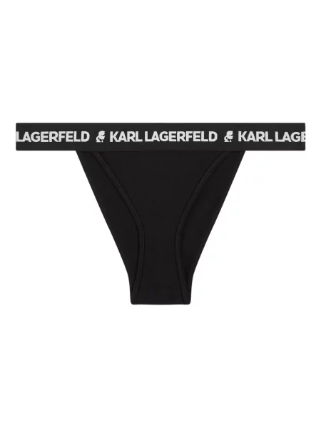 Klasikinio tipo kelnaitės Karl Lagerfeld su autografu juoda