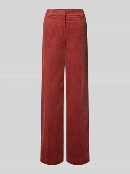 Spodnie garniturowe o kroju relaxed fit z sztruksu Christian Berg Woman Selection