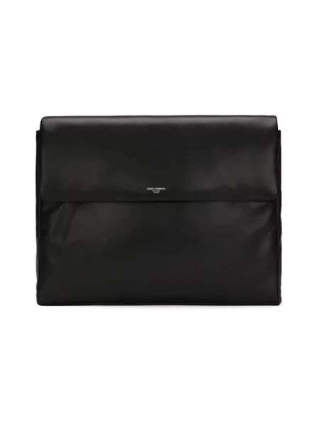 Torba crossbody Dolce And Gabbana skórzana z nadrukiem czarna