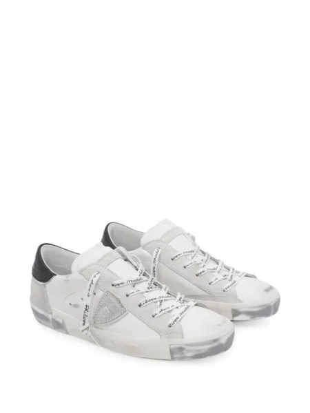 Sneakerși Philippe Model Paris din piele cu autograf alb