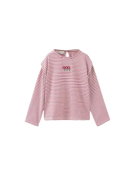 MANGO KIDS Tricou FLOR roșu alb
