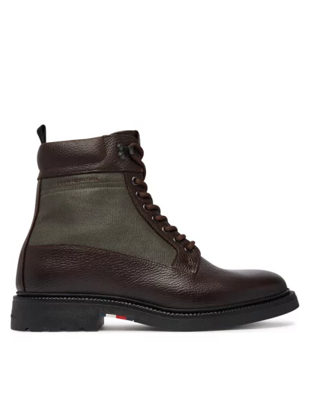 Tommy Hilfiger Trzewiki Corporate Casual Mix W Wpm Boot ciemny brązowy