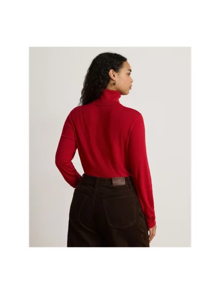 Sweter z golfem Ralph Lauren czerwony
