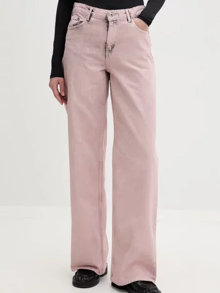 Karl Lagerfeld Jeans blugi relaxed fit pentru femei roz