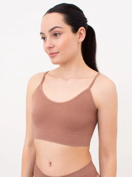 Топ Giulia из микрофибры коричневый