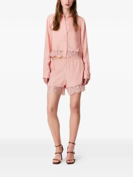 Pantaloni scurți Stella Mccartney de mătase roz