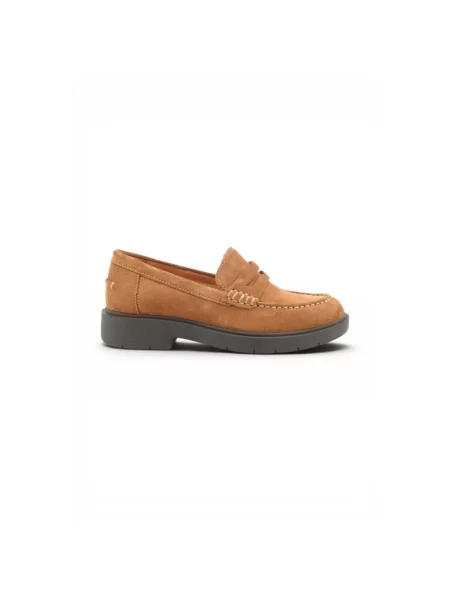 Loafersy Geox skórzane brązowe