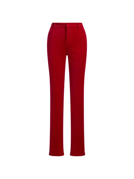 Pantaloni Lauren Ralph Lauren de catifea roșu