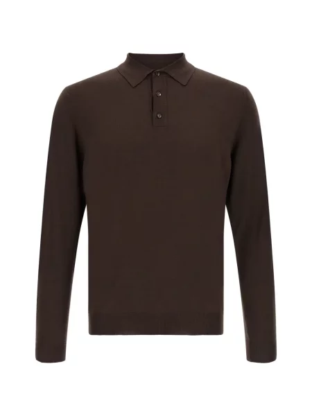 Lung tricou polo Zanone maro