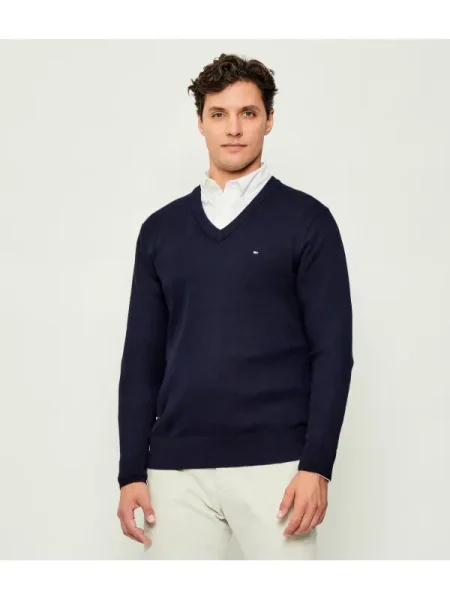Tommy Hilfiger Pulover cu adaos de cașmir albastru