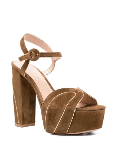 Sandale Gianvito Rossi din piele de căprioară cu platformă maro