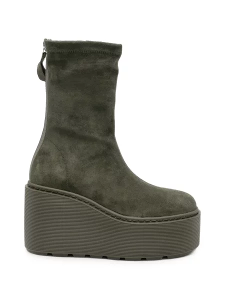 Botine Vic Matié din piele de căprioară cu platformă verde