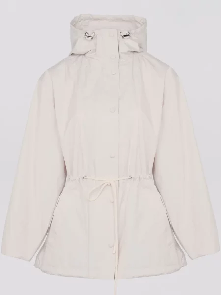 Парка Yves Salomon с качулка бяло