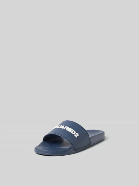 Klapki z detal z logo Dsquared2 niebieskie