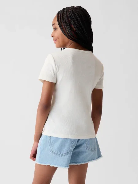 Tricou copii Gap alb