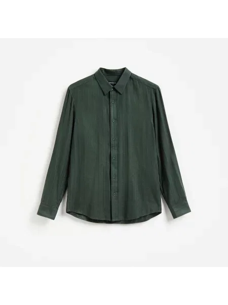 Reserved Pamutban gazdag slim fit ing zöldeskék