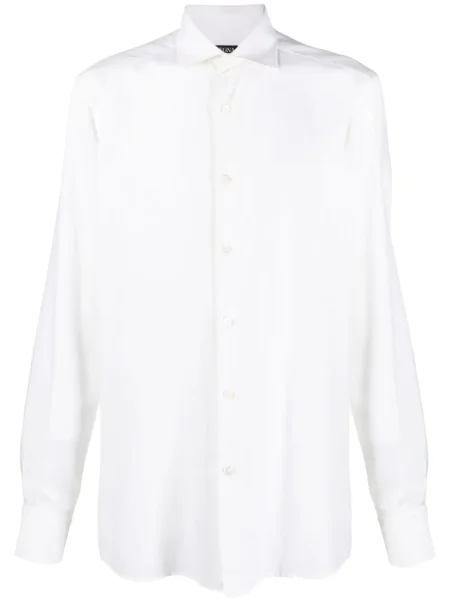 Kołnierzykowy koszula Zegna z kaszmiru biała