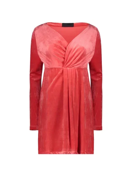 Rochie mini Alberta Ferretti de catifea drapată roșu