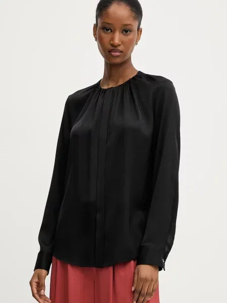 BOSS koszula jedwabna regular czarny