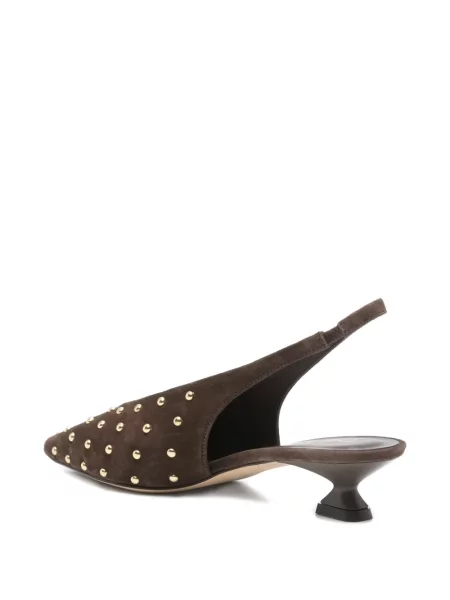 Lodičky The Seller se cvočky s otevřenou patou hnědé