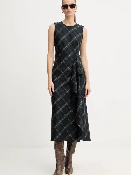 Сукня з додаванням вовни Luisa Spagnoli midi розкльошена синій