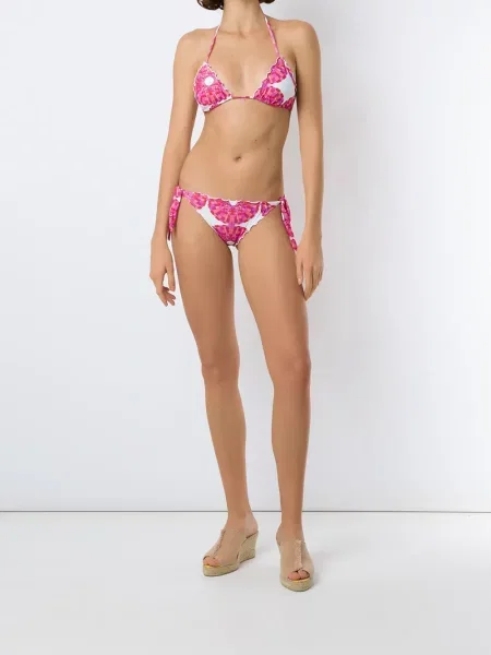 Raštuotas bikinis Amir Slama su abstrakčiu raštu rožinė