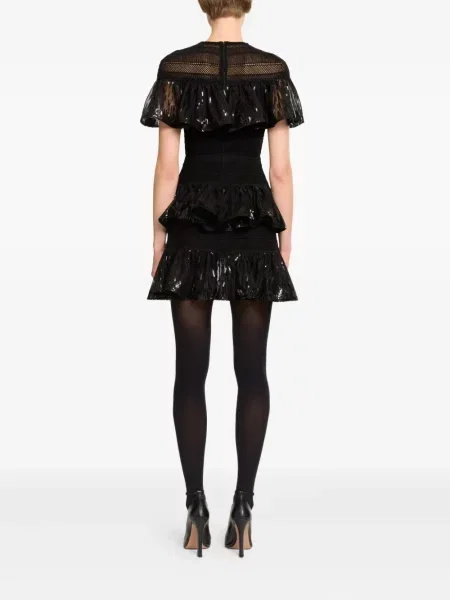 Rochie mini Elie Saab cu volane de costum negru