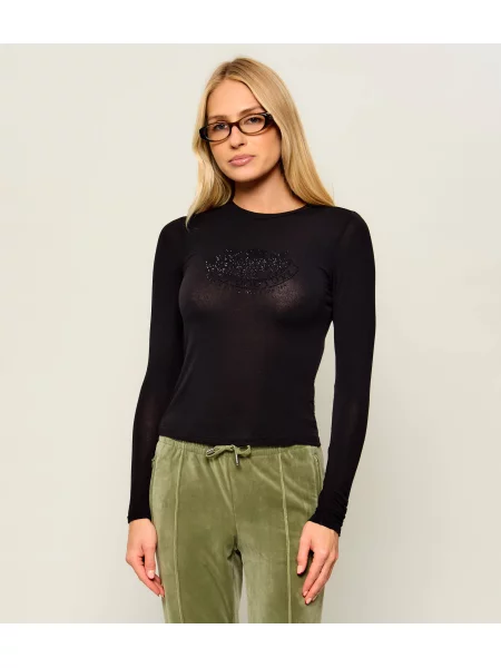 Juicy Couture Bluză Diamante Dog negru