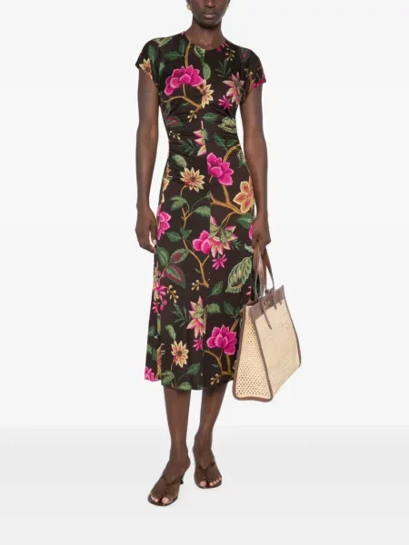 Gėlėtas raštuotas suknele Dvf Diane Von Furstenberg ruda