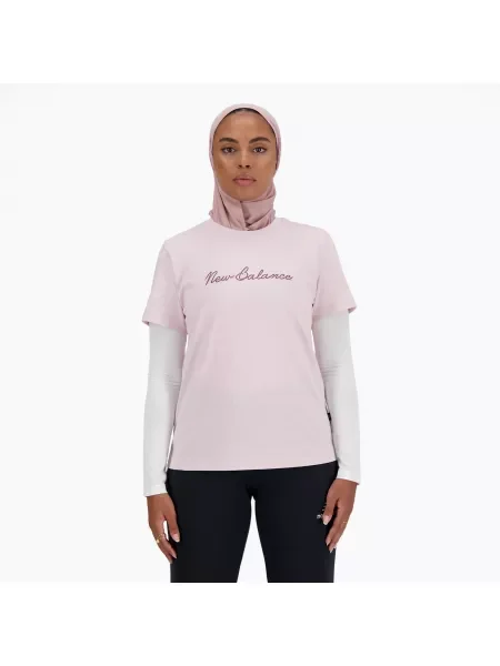 New Balance Script Tee за жени Stonepin тениска розово