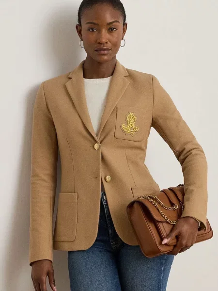 Піджак Lauren Ralph Lauren однобортний однотонний бежевий