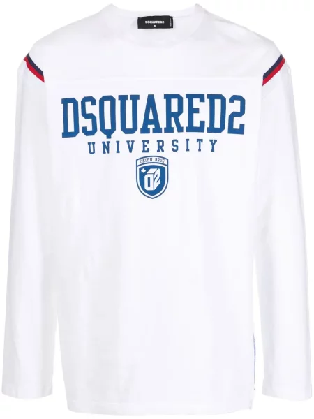 Tricou Dsquared2 cu imagine lung alb