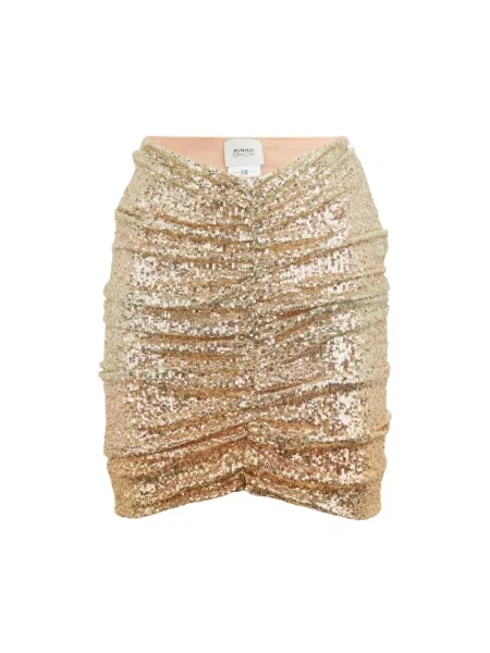 Spódnica mini Pinko z cekinami żółta