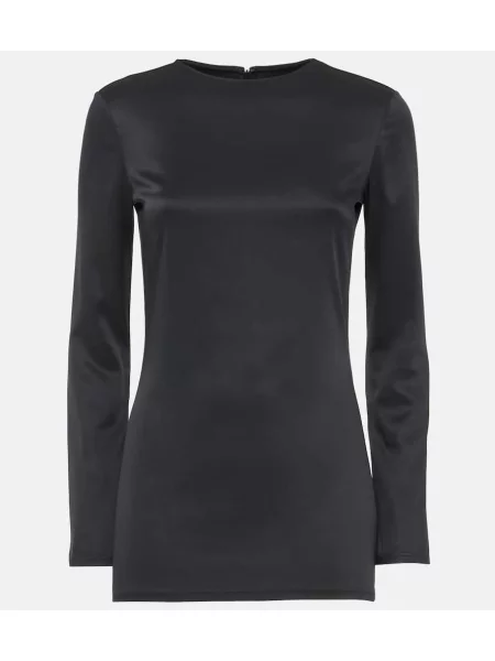 Top Khaite din satin negru