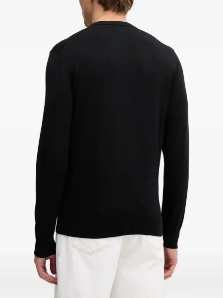 Pulover Guess cu decolteu în U negru