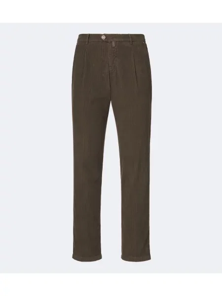Pantaloni Kiton de catifea cord conici maro