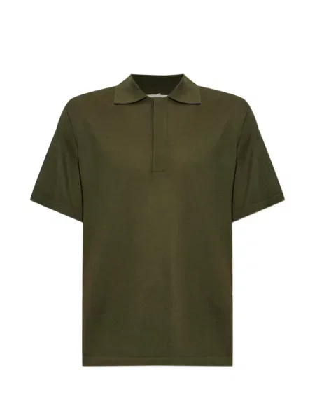 Tricou polo Lisa Yang din cașmir verde