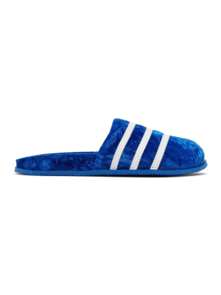 Kapcie Adidas skórzane niebieskie