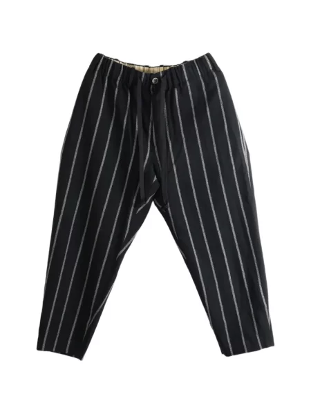 Pantaloni Uma Wang cu dungi cu cordon negru