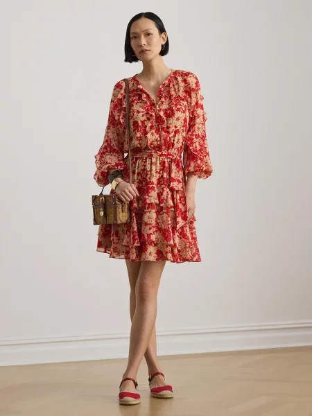 Lauren Ralph Lauren Rochie bej roșu